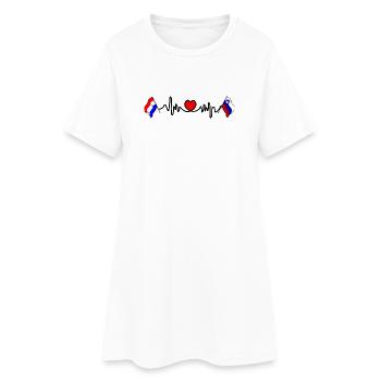 Cardio heart avec Flag Pays-Bas, Slovénie - Robe T-shirt Femme - blanc - Devant