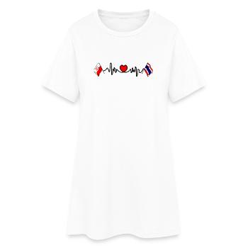 Cardio Heart Flag Pologne, Thaïlande - Robe T-shirt Femme - blanc - Devant