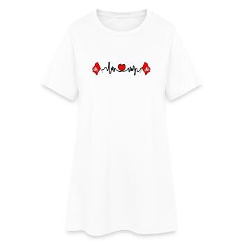 Cardio de fréquence cardiaque pour la Mazovie - Robe T-shirt Femme - blanc - Devant