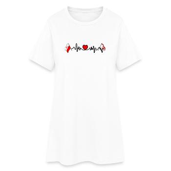 Cardio cardiaque Drapeau Pologne, Kuyavia Poméranie - Robe T-shirt Femme - blanc - Devant