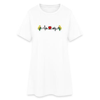 Heart rate cardio for Lubusz - Women’s T-Shirt Dress - white - Front