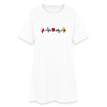Cardio cardiaque avec drapeau Pologne, Poméranie - Robe T-shirt Femme - blanc - Devant