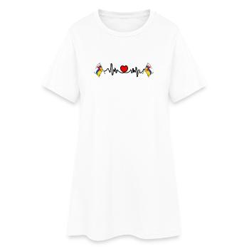 Cardio de fréquence cardiaque pour la province du Limbourg - Robe T-shirt Femme - blanc - Devant