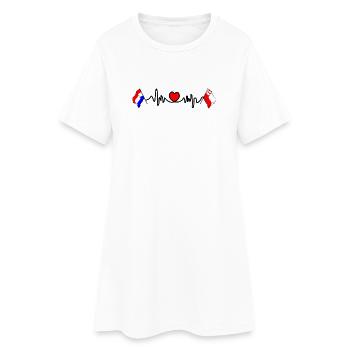 Coeur cardio avec drapeau Pays-Bas, Utrecht - Robe T-shirt Femme - blanc - Devant