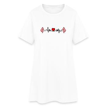 Cardio fréquence cardiaque pour la province du Brabant-Septentrional - Robe T-shirt Femme - blanc - Devant