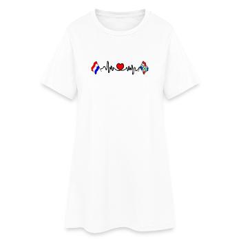 Cardio coeur Drapeau Pays-Bas, Groningue - Robe T-shirt Femme - blanc - Devant