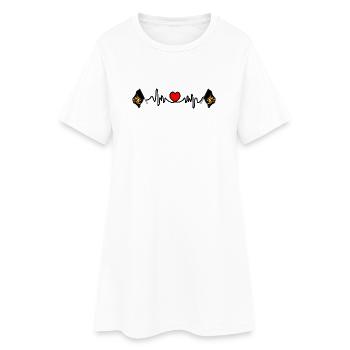 Herzfrequenz-Cardio Flämisch-Brabant Belgien - Frauen T-Shirt-Kleid - Weiß - Vorne