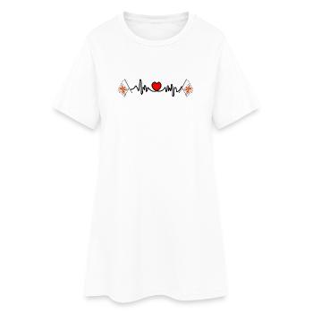 Cardio de fréquence cardiaque pour le Limbourg Belgique - Robe T-shirt Femme - blanc - Devant