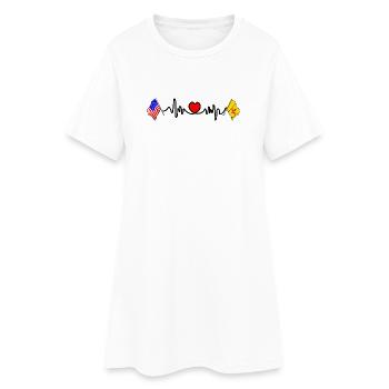 Cardio heart with USA flag and New Mexico flag - Women’s T-Shirt Dress - white - Front