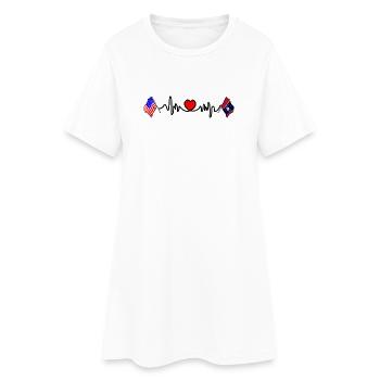 Cardio heart avec drapeau des États-Unis et du Mississippi - Robe T-shirt Femme - blanc - Devant