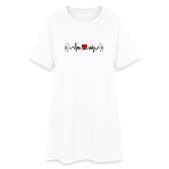 Herzfrequenz-Cardio für Illinois - Frauen T-Shirt-Kleid - Weiß - Vorne