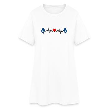 Cardio fréquence cardiaque pour Lousiane - Robe T-shirt Femme - blanc - Devant