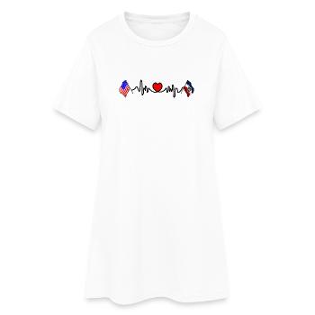 Cardio-Herz mit USA-Flagge und Utah-Flagge - Frauen T-Shirt-Kleid - Weiß - Vorne