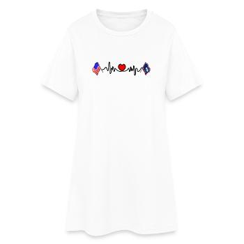 Cardio cardiaque avec drapeau des États-Unis et du Wyoming - Robe T-shirt Femme - blanc - Devant