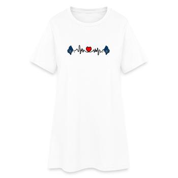 Herzfrequenz-Cardio für North Dakota - Frauen T-Shirt-Kleid - Weiß - Vorne