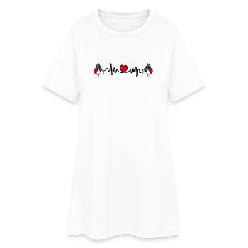 Fréquence cardiaque cardio pour la Caroline du Nord - Robe T-shirt Femme - blanc - Devant