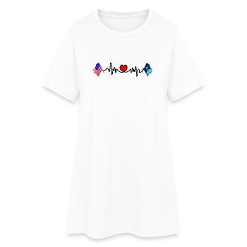 Cardio-Herz mit USA-Flagge und Minnesota-Flagge - Frauen T-Shirt-Kleid - Weiß - Vorne