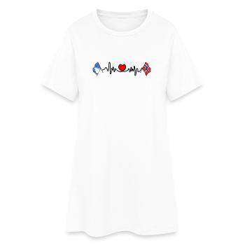 Cardio de fréquence cardiaque d’Akershus et de Norvège - Robe T-shirt Femme - blanc - Devant