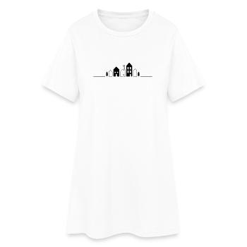 Modern, cute houses of a city - Women’s T-Shirt Dress - white - Front