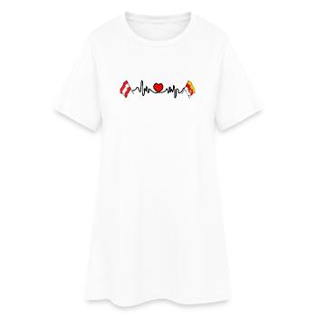 Kärnten Drapeaux Battements de cœur - Robe T-shirt Femme - blanc - Devant