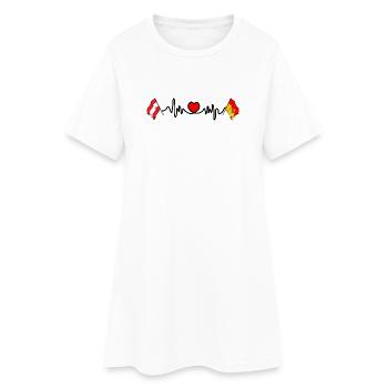 Battement de cœur des drapeaux du Burgenland - Robe T-shirt Femme - blanc - Devant