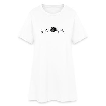 Swag Cappy ECG Battement de cœur - Robe T-shirt Femme - blanc - Devant