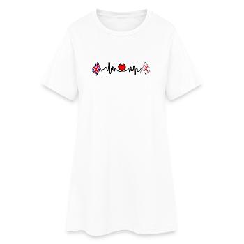 City of London & UK Heartbeat - Robe T-shirt Femme - blanc - Devant