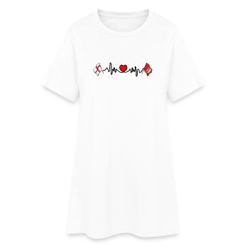 Fréquence cardiaque du Warwickshire et de l’Angleterre - Robe T-shirt Femme - blanc - Devant