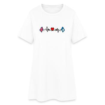 Yorkshire + battement de cœur + drapeau de Grande-Bretagne - Robe T-shirt Femme - blanc - Devant