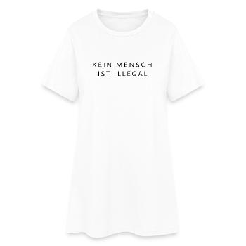 Kein Mensch ist illegal Statement Human Rights - Frauen T-Shirt-Kleid - Weiß - Vorne