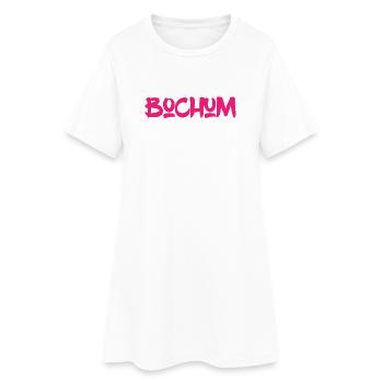 Bochum - Ruhrpott - Ruhr - Pott - Zeche - Kumpel - Frauen T-Shirt-Kleid - Weiß - Vorne