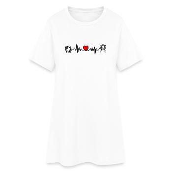 Fréquence cardiaque cardio Poissons Vierge - Robe T-shirt Femme - blanc - Devant