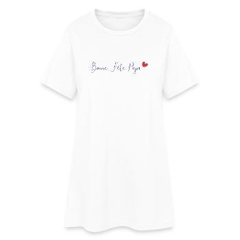 PAPA. VATERTAG. FROHER VATERTAG. ALLES GUTE ZUM GEBURTSTAG. - Frauen T-Shirt-Kleid - Weiß - Vorne