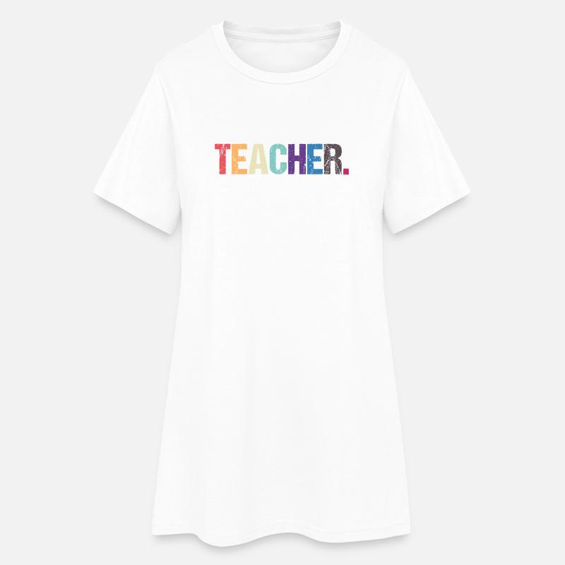 Conception colorée de TEACHER - Robe T-shirt Femme - blanc