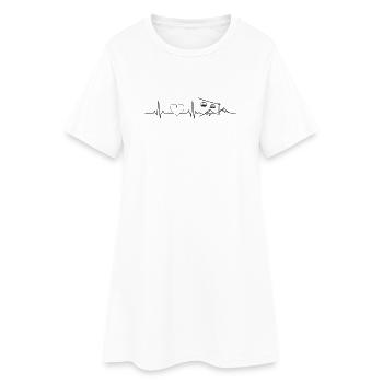 Ski lift Slope Ski Herz Puls - Robe T-shirt Femme - blanc - Devant