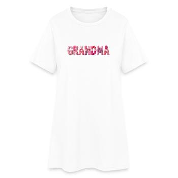 Patchwork de lettres à carreaux roses de grand-mère - Robe T-shirt Femme - blanc - Devant