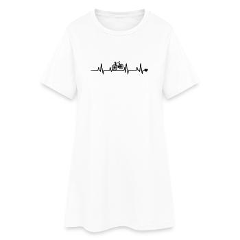 Bicycle heartbeat - Women’s T-Shirt Dress - white - Front