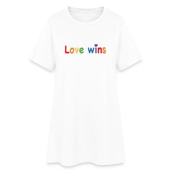 L’amour gagne le cadeau LGBTQ en disant - Robe T-shirt Femme - blanc - Devant