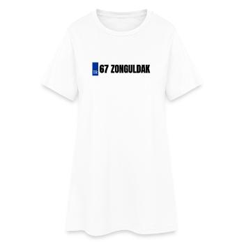 67 Zonguldak Kennzeichen | Türkisches Kennzeichen - Frauen T-Shirt-Kleid - Weiß - Vorne