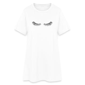 Eye lashes looking down. - Women’s T-Shirt Dress - white - Front