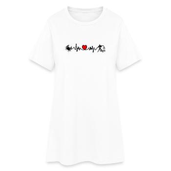 Herzfrequenz Kardio Krebs Wassermann - Frauen T-Shirt-Kleid - Weiß - Vorne