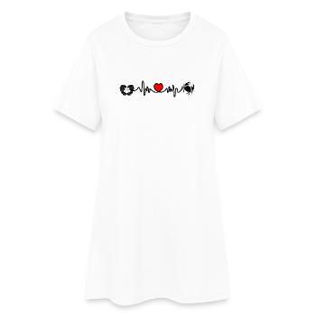 Fréquence cardiaque cardio Gémeaux Cancer - Robe T-shirt Femme - blanc - Devant