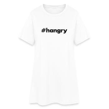 « #hangry » - Robe T-shirt Femme - blanc - Devant