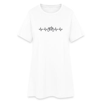 Contrôleur Gamer ECG Battement de cœur - Robe T-shirt Femme - blanc - Devant