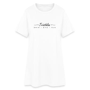 Triathlon Natation Course Cyclisme - Robe T-shirt Femme - blanc - Devant