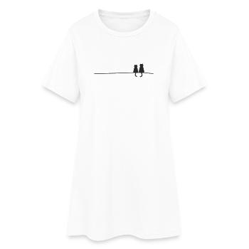 Cat silhouettes - Women’s T-Shirt Dress - white - Front