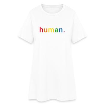 Human Rainbow Human Rights LGBTQ - Robe T-shirt Femme - blanc - Devant