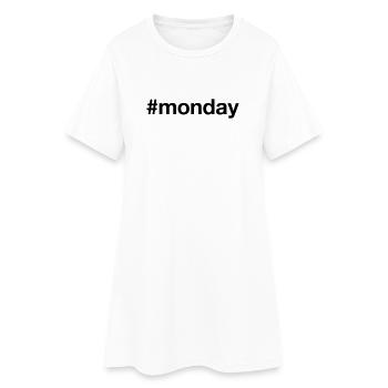 LUNDI Hashtag lundi - Robe T-shirt Femme - blanc - Devant