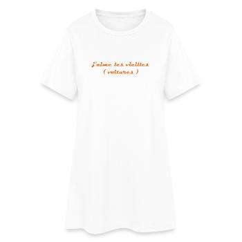 j aime les vieilles voitures orange - Robe T-shirt Femme - blanc - Devant