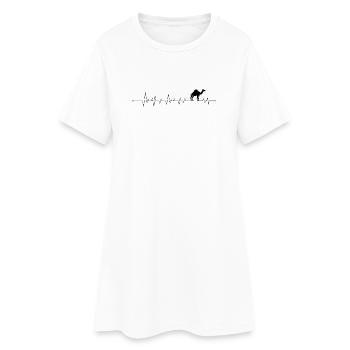 Heartbeat camel - Women’s T-Shirt Dress - white - Front